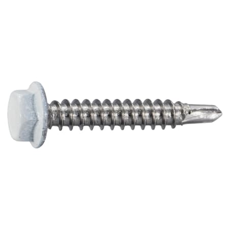 Midwest Fastener Self-Drilling Screw, #8 x 1 in, Painted Stainless Steel Flange Hex Head External Hex Drive, 12 PK 39583